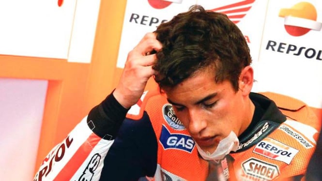 Marc Marquez gagal finish di MotoGP Italia 2013 karena terjatuh