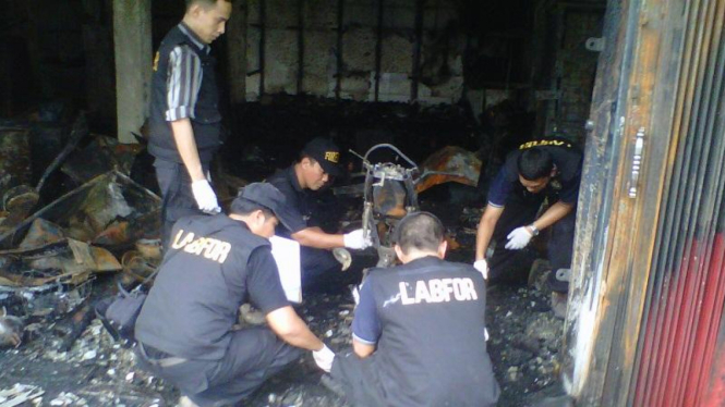 Kebakaran di Palembang. Tim Labfor di lokasi kejadian.