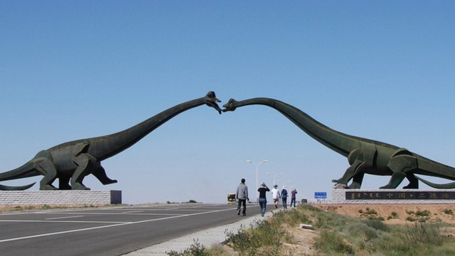 erenhot, taman dinosaurus di Mongolia