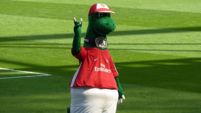 Maskot Arsenal Gunnersaurus Rex