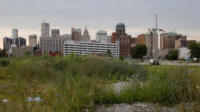 Pemandangan di suatu sudut Kota Detroit AS