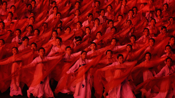 Para penari di Korea Utara/Ilustrasi.