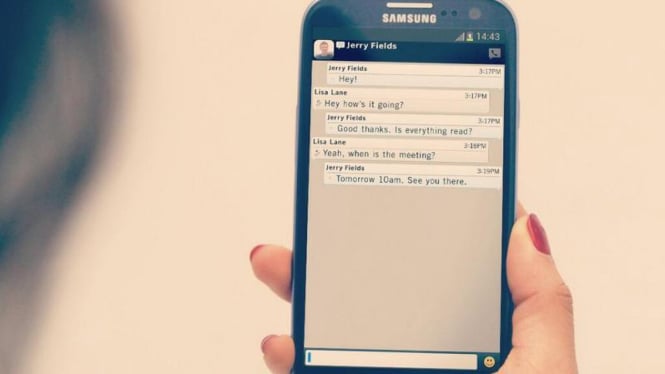 Aplikasi BBM di perangkat Android milik Samsung [foto ilustrasi]