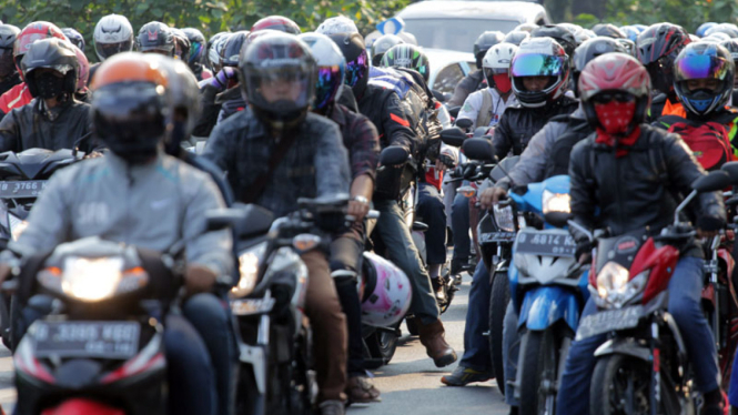 Pemudik Kendaraan Bermotor Roda Dua