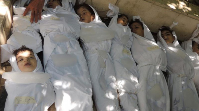 Bocah korban serangan senjata kimia rezim Bashar al-Assad di Ghouta, Suriah