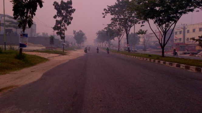Kabut asap melanda Kota Pekanbaru