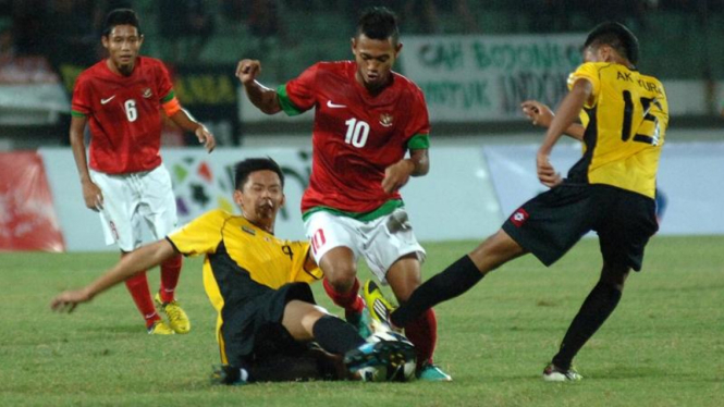 Pemain Indonesia U-19 saat lawan Brunei Darussalam