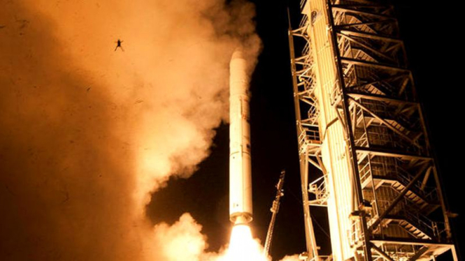 Seekor katak lompat dari pesawat ruang angkasa