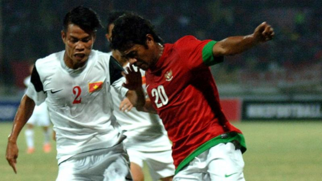 Pemain Timnas Indonesia U-19 saat hadapi Vietnam