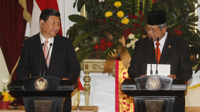 Presiden China Xi Jinping dan Presiden RI Susilo Bambang Yudhoyono