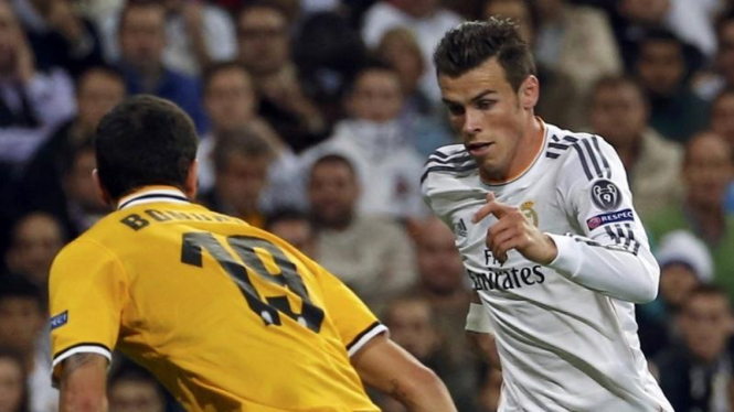 Pemain Real Madrid, Gareth Bale, saat hadapi Juventus