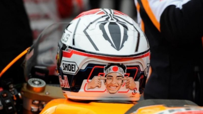 Helm Marc Marquez pada MotoGP Jepang 2013
