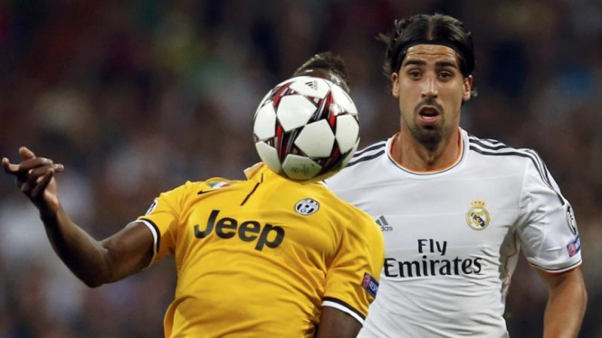 Pemain Real Madrid, Sami Khedira, saat lawan Juventus