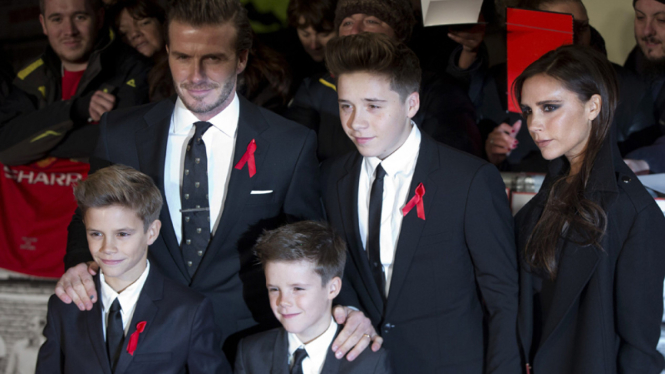 David Beckham dan Victoria serta anak mereka