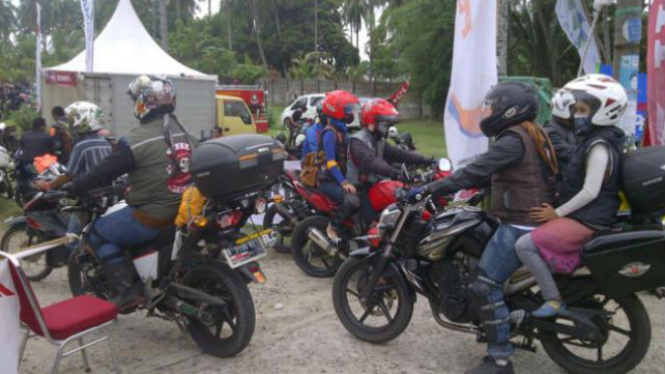 Peserta di acara kumpul bikers Honda se-Indonesia.