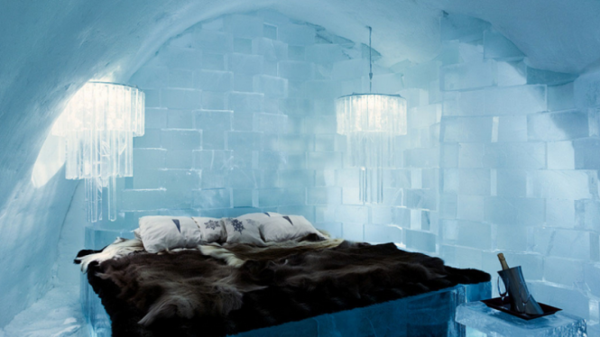 Kamar deluxesvit di Ice Hotel 