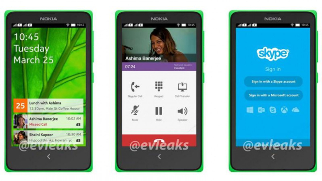 Tampilan antarmuka ponsel pertama Nokia berbasis OS Android