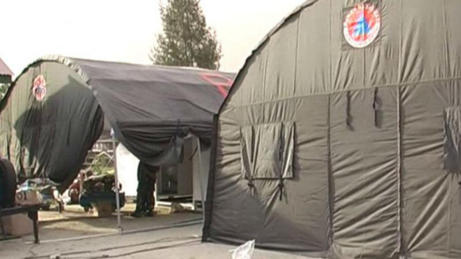Tenda VIP untuk Presiden SBY di lokasi pengungsian korban erupsi Gunung Sinabung