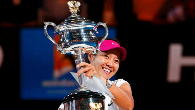 Petenis China, Li Na, usai menjuarai Australian Open 2014