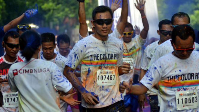 Agus Yudhoyono Dalam Acara The Colour Run