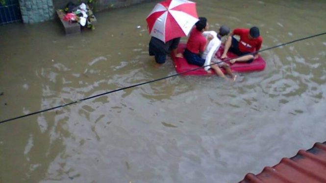 Ilustrasi banjir di Kota Bekasi