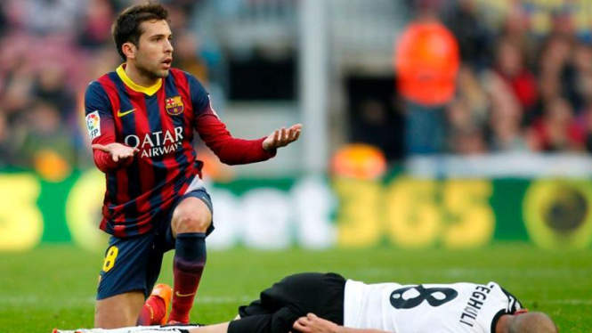 Pemain belakang Barcelona, Jordi Alba