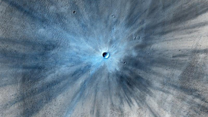 Jejak batu asteroid yang menghantam Mars antara Juli 2010 dan Mei 2012