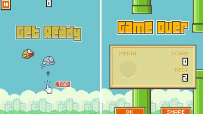 Tampilan game Flappy Bird
