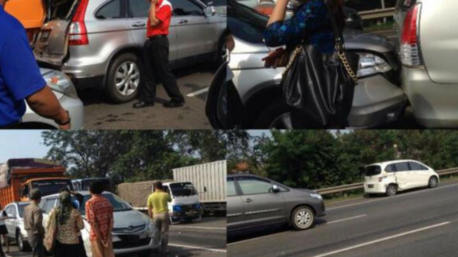 Kecelakaan beruntun di Tol jagorawi