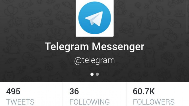 Tampilan akun Telegram Messenger di Twitter