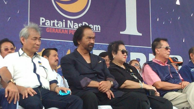 Surya Paloh saat kampanye di Jakarta Utara.