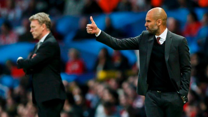 David Moyes bersama Pep Guardiola