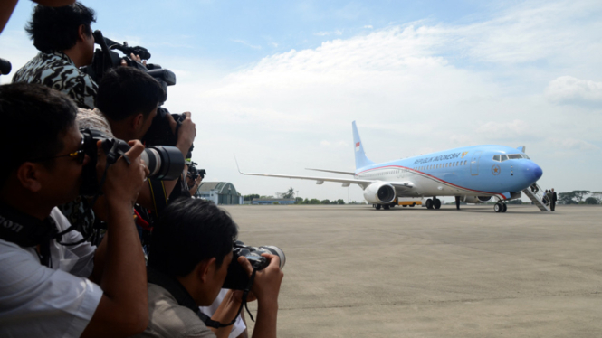 Pesawat Kepresidenan RI Yang Baru Tiba di Bandara Halim