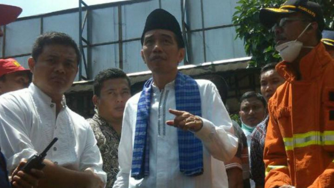 Jokowi tinjau kebakaran di Pasar Senen