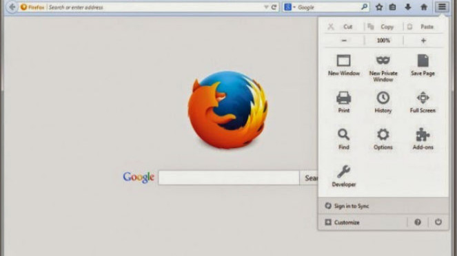 Menu Firefox