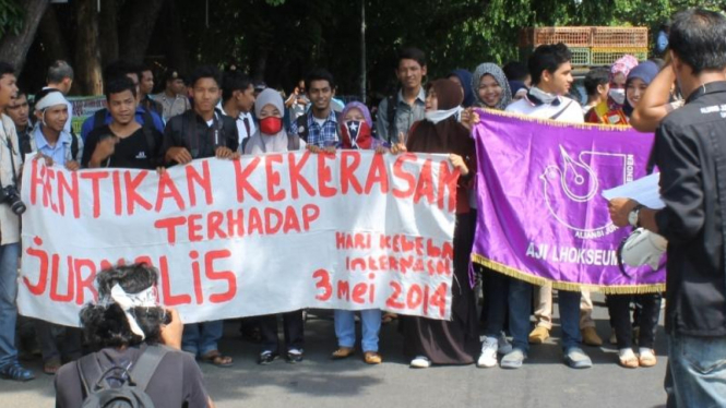 Demo wartawan di Aceh