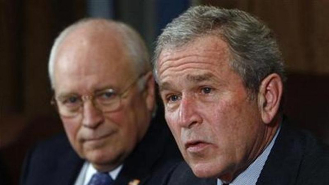 George W Bush (kanan) dan Dick Cheney saat masih menjadi Presiden dan Wakil Presiden AS.