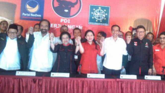 Deklarasi koalisi PDIP dengan Partai Kebangkitan Bangsa (PKB) dan Partai Nasdem.