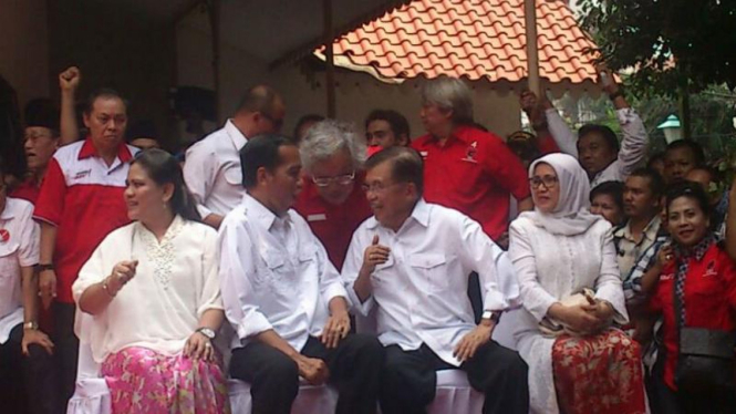 Jokowi dan Jusuf Kalla deklarasi di Gedung Joang 45