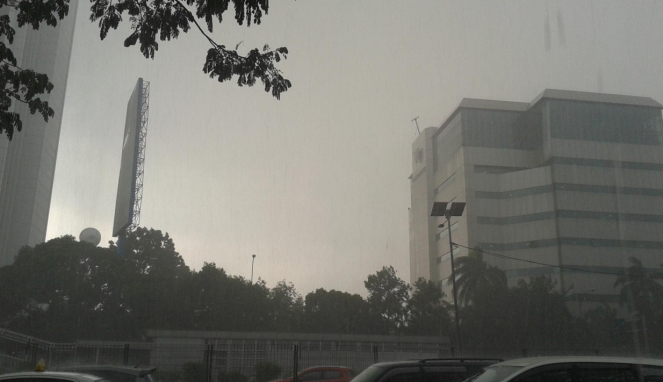 Hujan deras di Jakarta