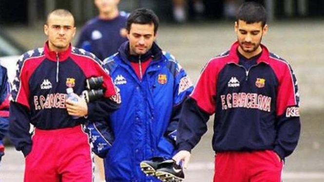 Luis Enrique, Jose Mourinho, dan Pep Guardiola pada musim 1997/98.