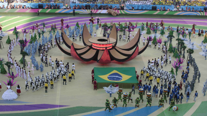 Kemeriahan Upacara Pembukaan Piala Dunia 2014 di Brasil