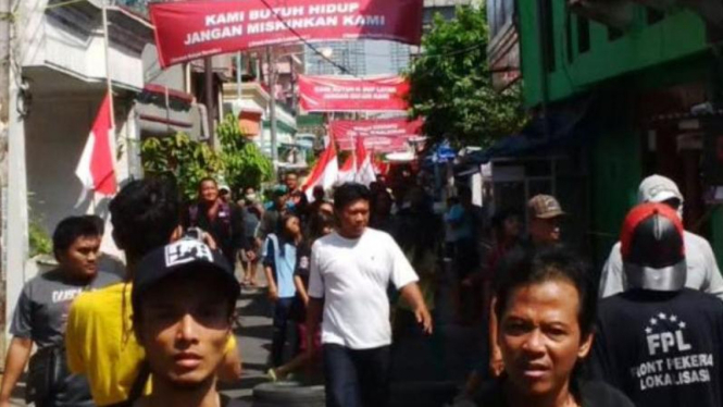 Suasana Gang Dolly jelang eksekusi, Rabu (18/7/2014).