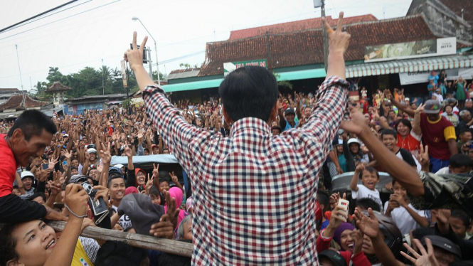 Jokowi saat kampanye di Pilpres 2014.