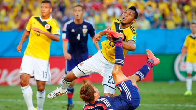 Pertandingan antara Jepang dan Kolombia di Piala Dunia 2014.