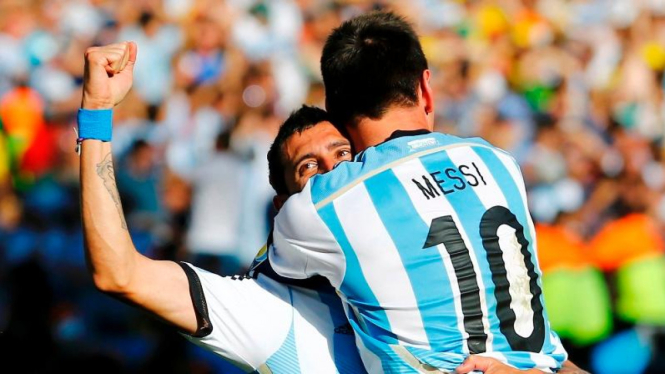 Pemain Argentina, Angel Di Maria dan Lionel Messi