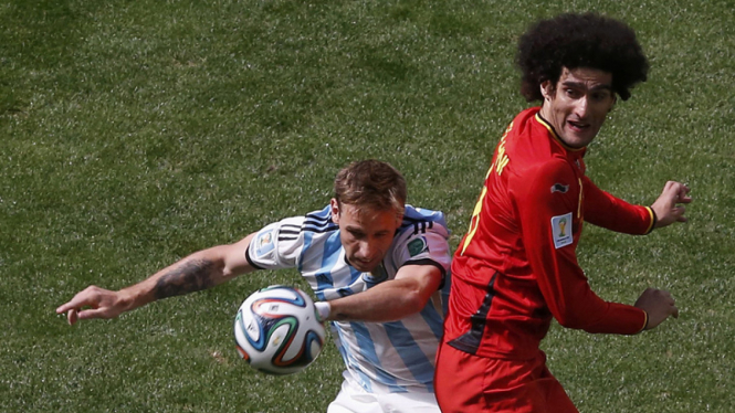 Laga perempat final Piala Dunia 2014 antara Argentina vs Belgia