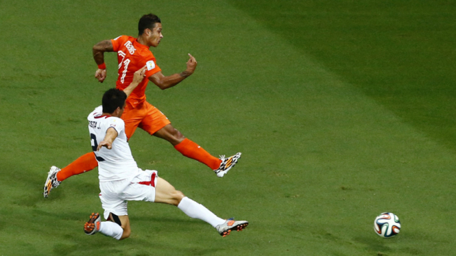 Laga perempat final Piala Dunia 2014 antara Belanda vs Kosta Rika