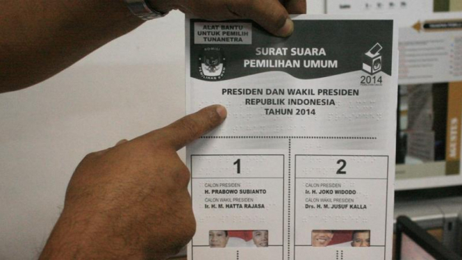 Contoh surat suara Pilpres 2014