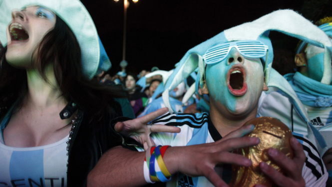 argentina ke final, pendukung berpesta